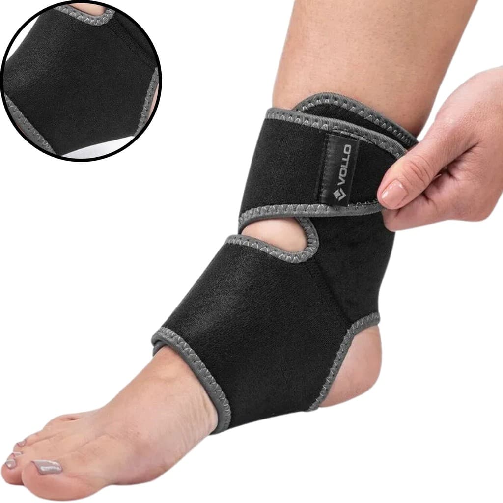Tornozeleira Compressão Ajustável em Neoprene Tornozelo Esquerdo/direito Vollo