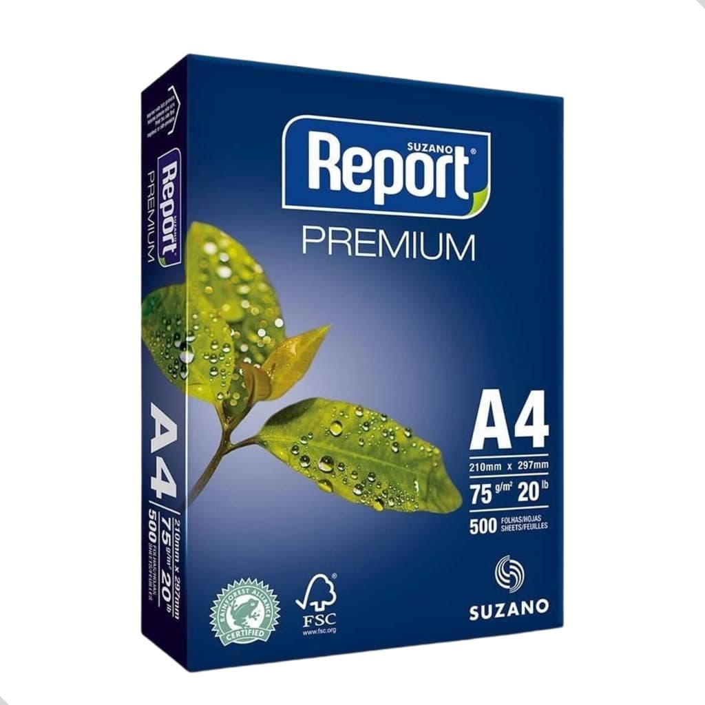 Resma Papel A4 210 mm x 297 mm Report Uso Comercial Impressoes Trabalhos Apresentações Apostilas