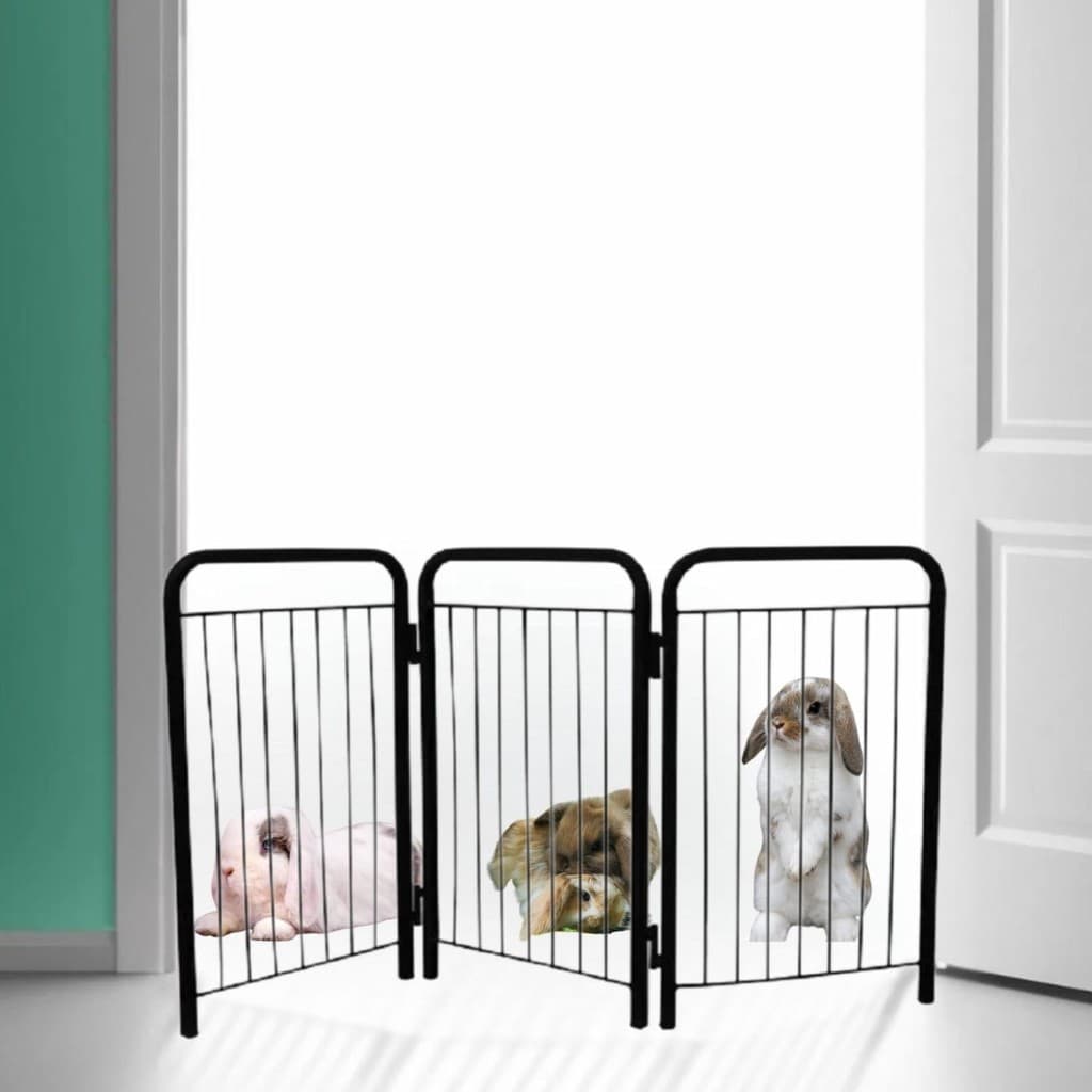 Cercado Para Cachorro Divisoria Dobravel Grade Portao Pet Tela 3 Partes Preto 102x69