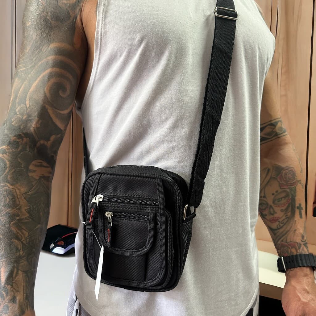 Bolsa Pochete Masculina de Lado shoulder bag Lateral transversal de Ombro Esportiva