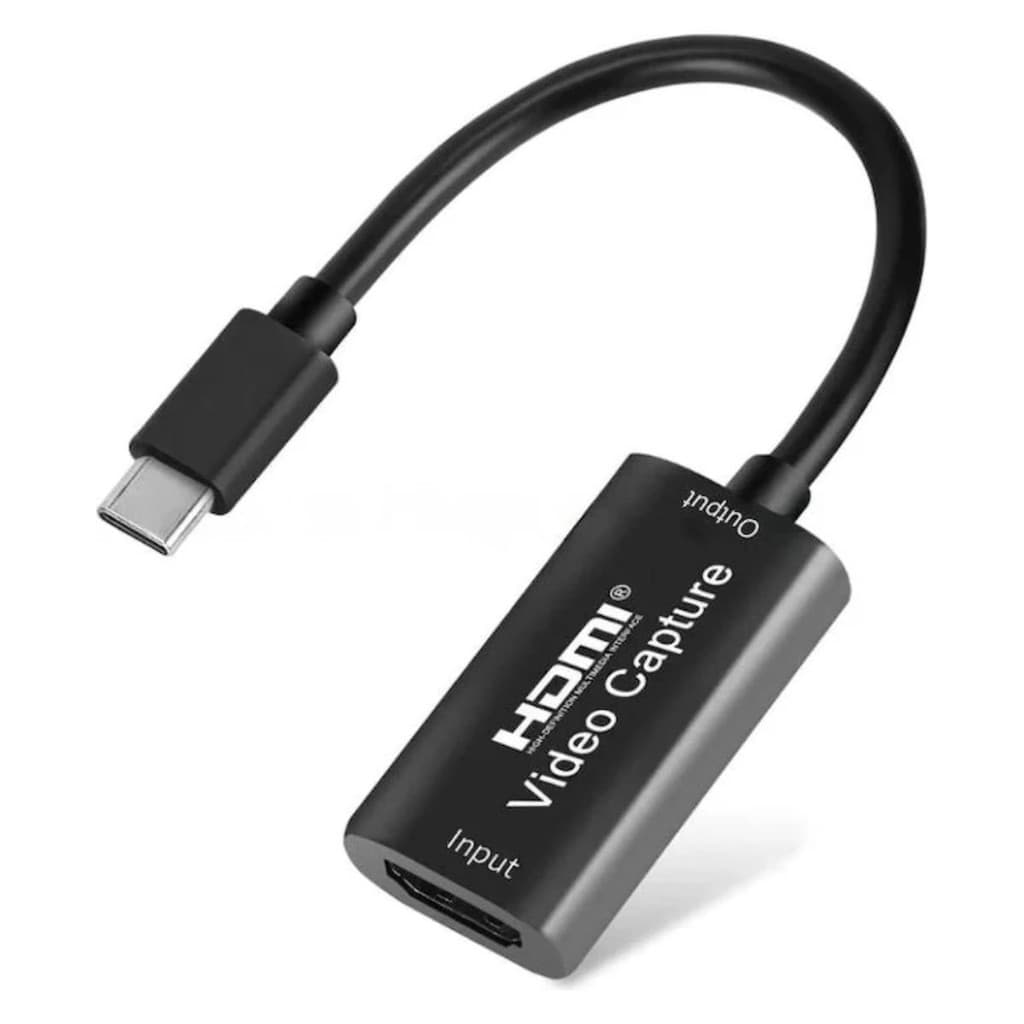 Placa de Captura HDMI para USB-C 4K 1080p Full HD, Captura Vídeo para Celular, PC e Lives