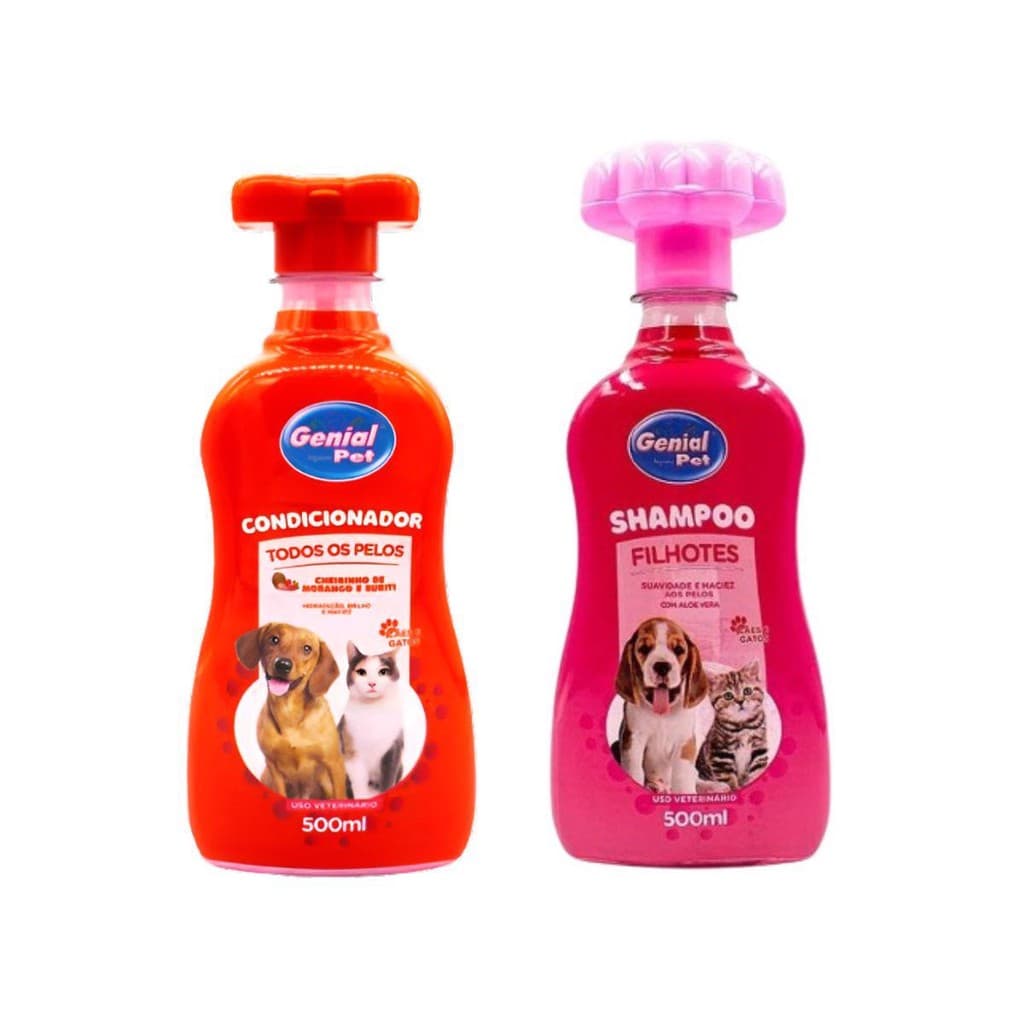 KIT COM MASTER PET SHAMPOO BABY 500ML + MASTER PET CONDICIONADOR MORANGO + BURITI 500ML