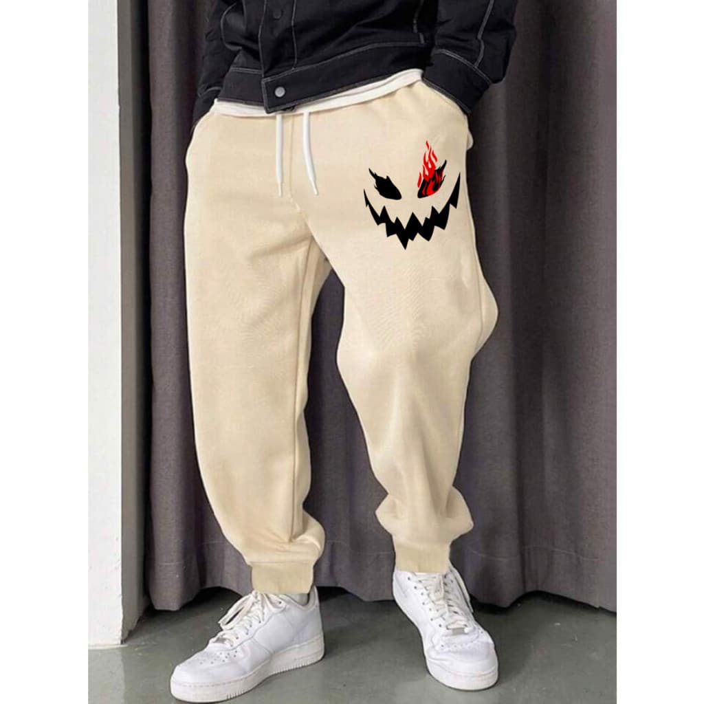 Calça Moletom Jogger Smile Emoji Estampado Qualidade Confortavel Esportivo Treino Estampa