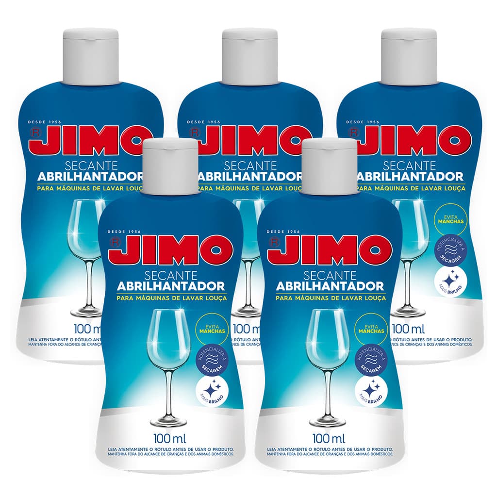 Kit 5 Secante Abrilhantador Máquina Lava Louça Jimo 100ml