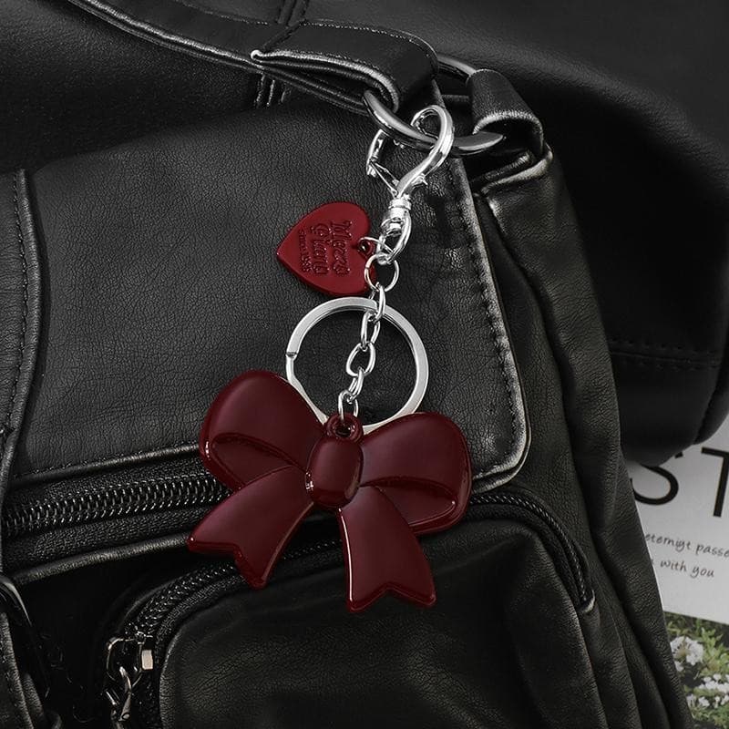 Decorador Requintado Temperamento Coração Vermelho Arco Encantos Chaveiro Versátil Pingente De Telefone Moda Mochila Orn