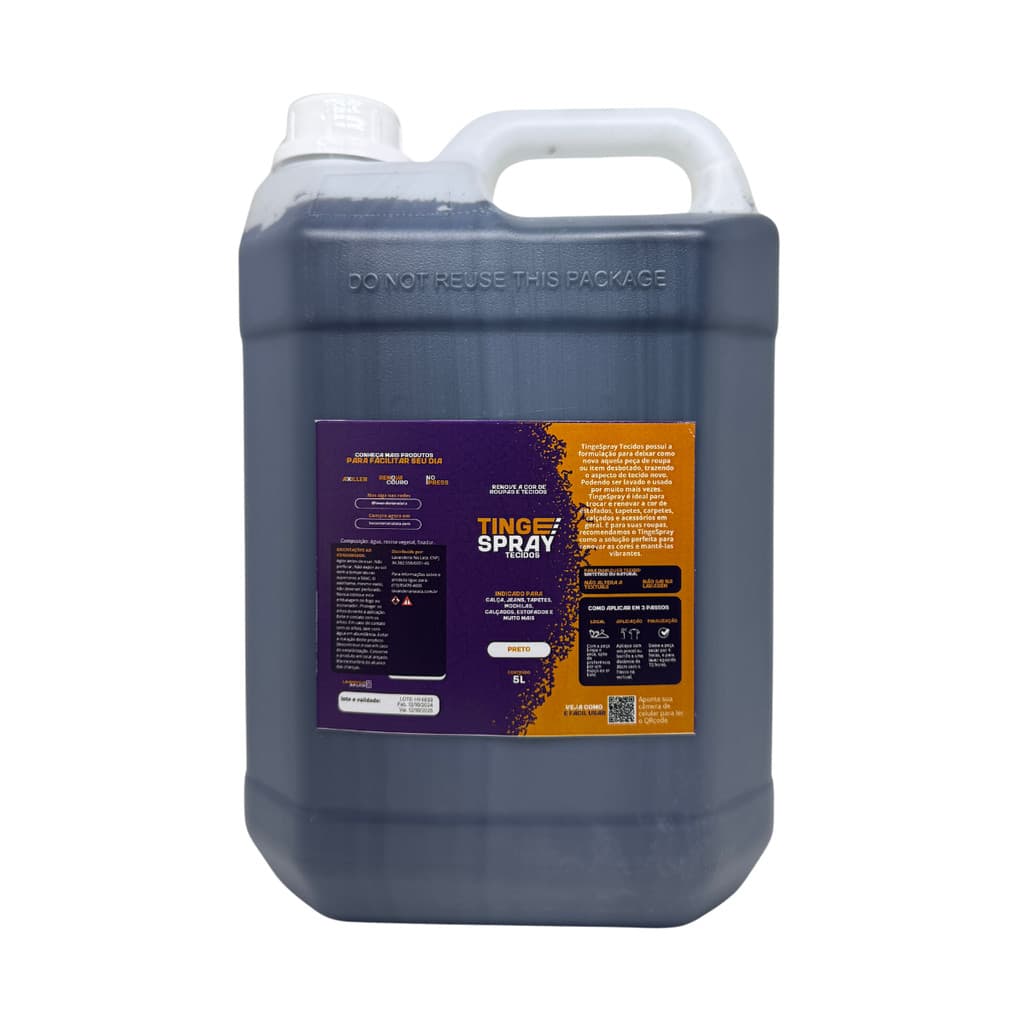 Tinta para Tecidos, Roupas, Estofados e Carpetes - TingeSpray Galão 5L