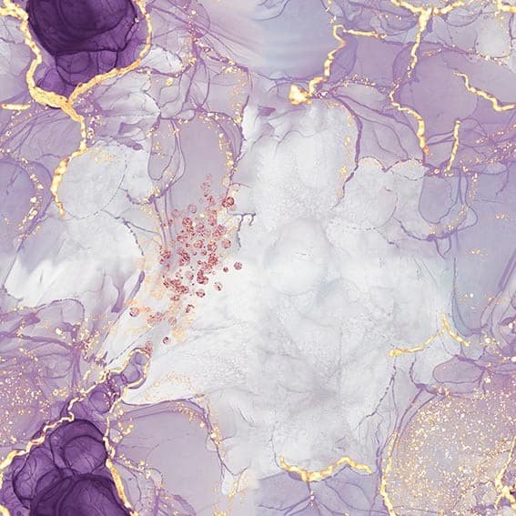 Papel de Parede Adesivo Mármore Roxo Lilás Branco e Dourado 3D Vinílico Lavável 3.00M vinil