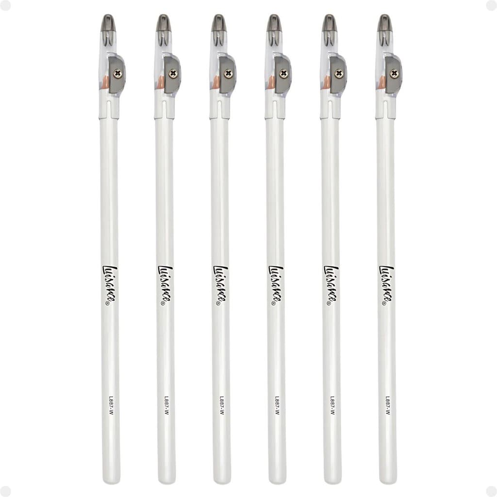 Kit Luisance: 6 Lápis Para Olhos Branco com Apontador Ref. L887-w