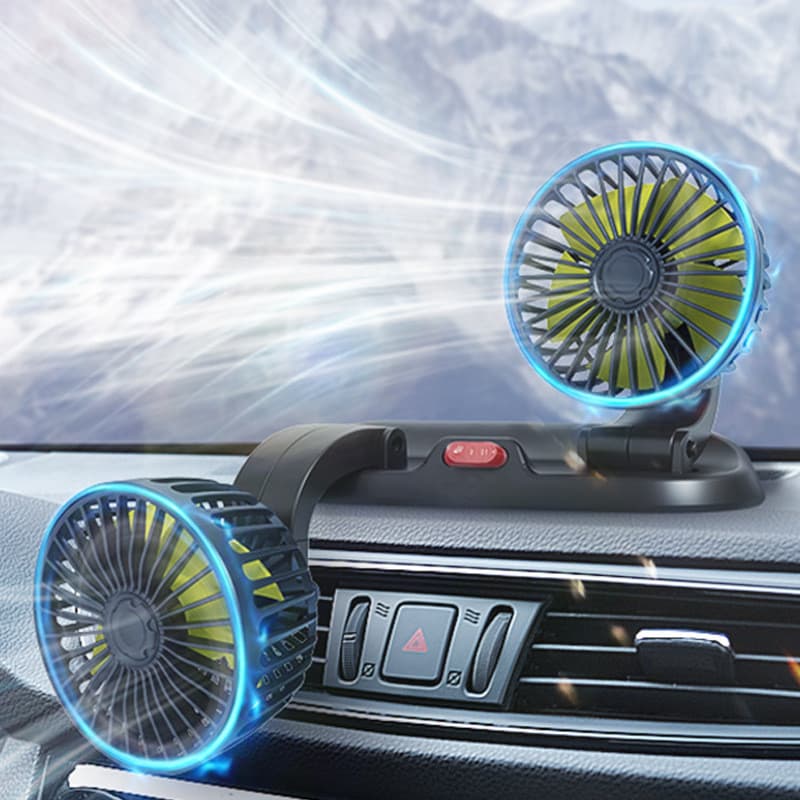 Carro Forte Ventilador Duplo Ar Condicionado Impulsionador Refrigerador 360 ° Mini USB De Mesa Para , Van , Caminhão , C