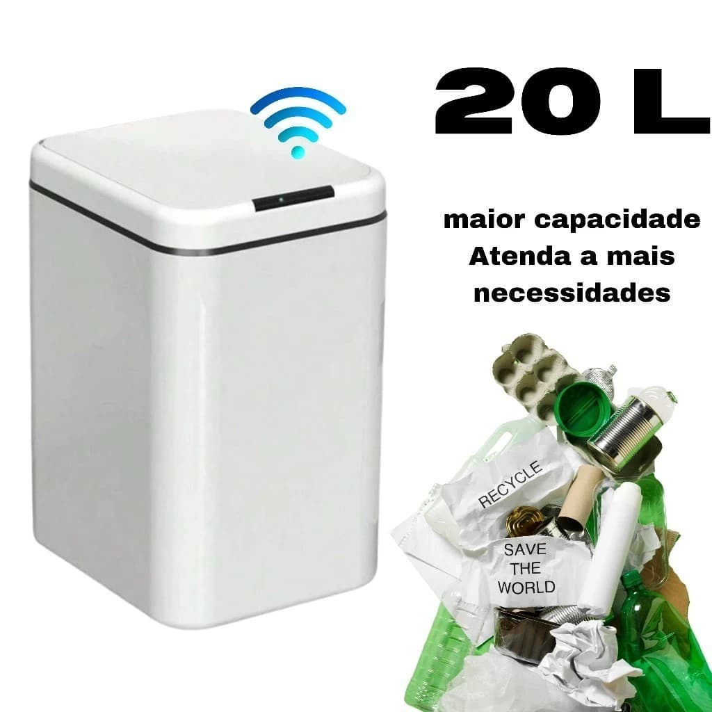 Lixeira com Sensor Automático Inteligente Abre Fácil 20 litro