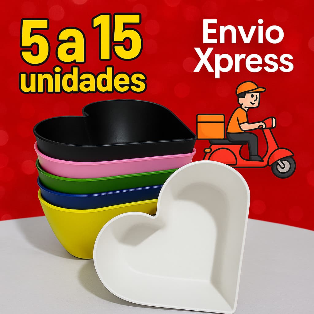 Petisqueira Coração Plástica Colorida 300ml cumbuca| Bowl Cumbuca Sobremesa VARIAS CORES | Festa Cozinha ENVIO IMEDIATO