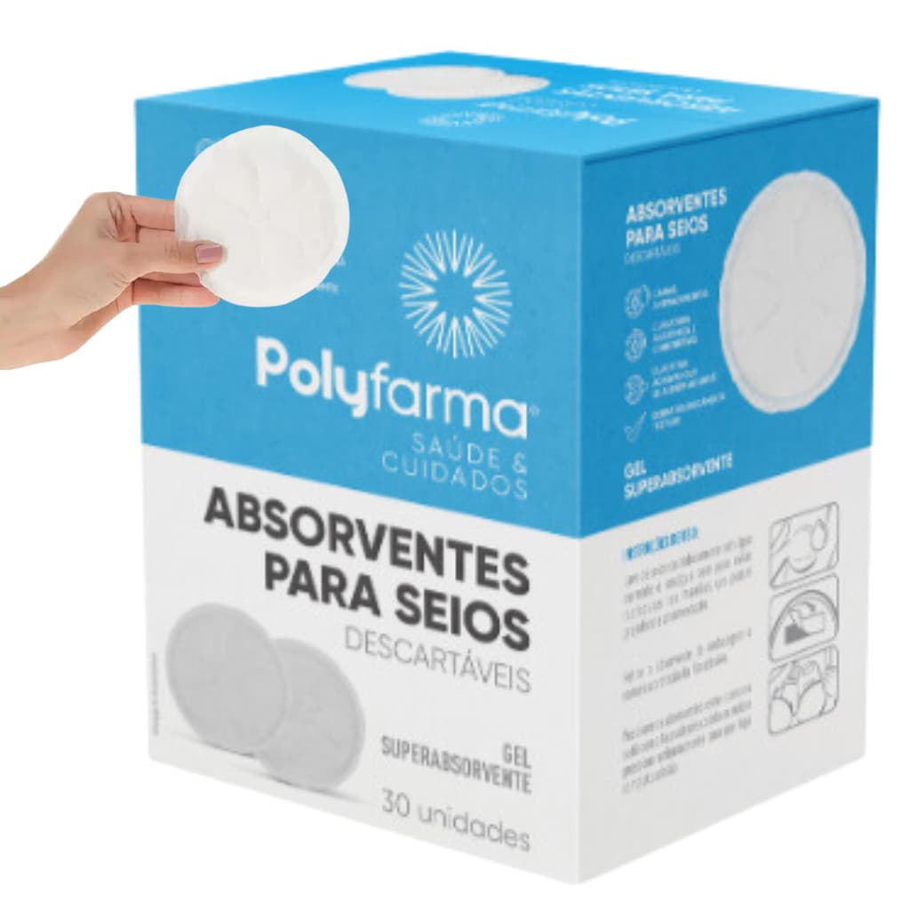 Absorventes Para Seios Pós Parto e Maternidade Polyfarma 30un