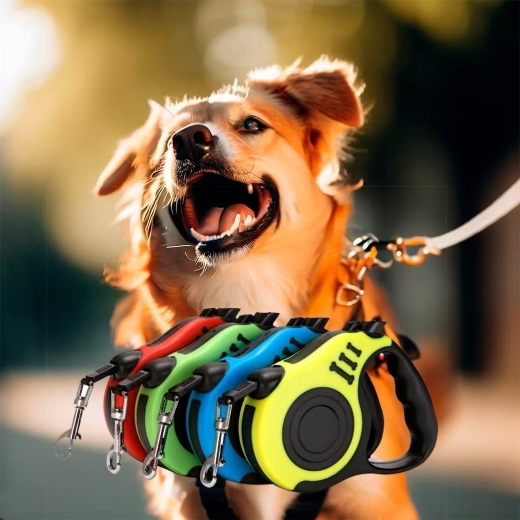 Coleira Guia Retrátil para Cachorro 3m 5m com Trava Automática Guia Passeio Resistente para Cães Pequeno Médio Grande