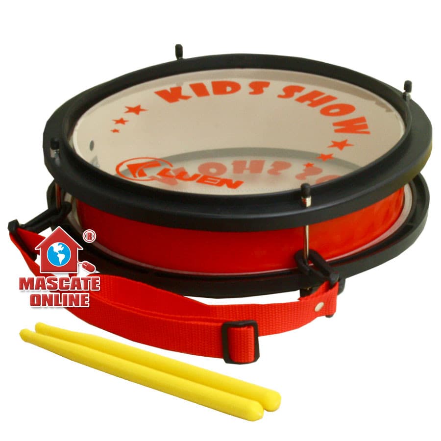 Caixa clara / de guerra infantil PVC Vermelha Luen Instrumento Musical Percussão Tarol