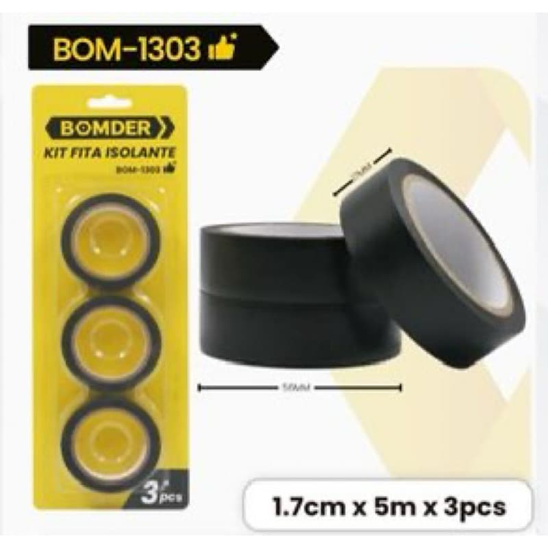 Kit 3 Fita Isolante Anti Chamas 15 metros
