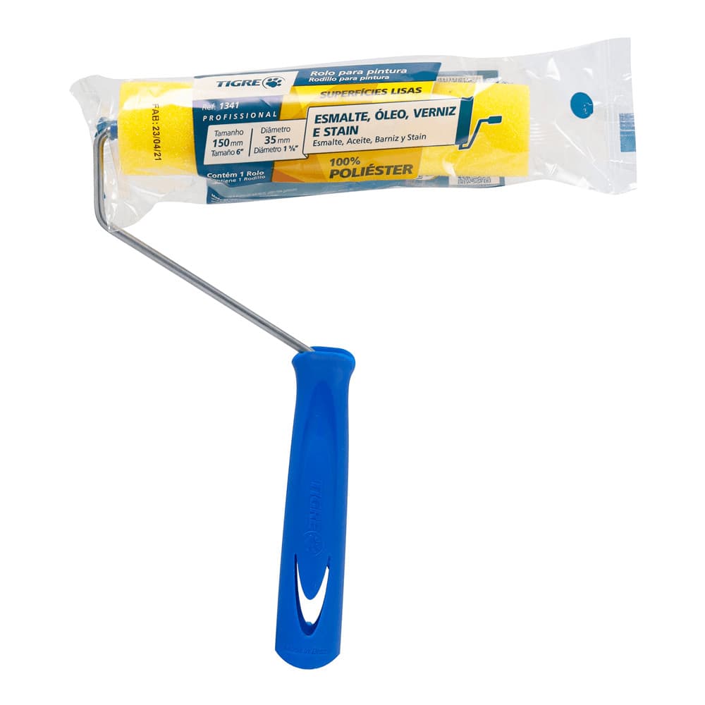 Rolo De Pintura Espuma 15cm Poliéster Profissional Com Cabo