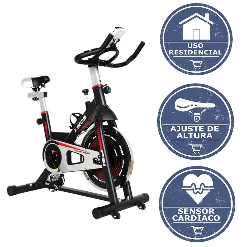 Bicicleta Ergométrica Vertical Spinning Kikos Profissional e Residencial F5i com Monitor