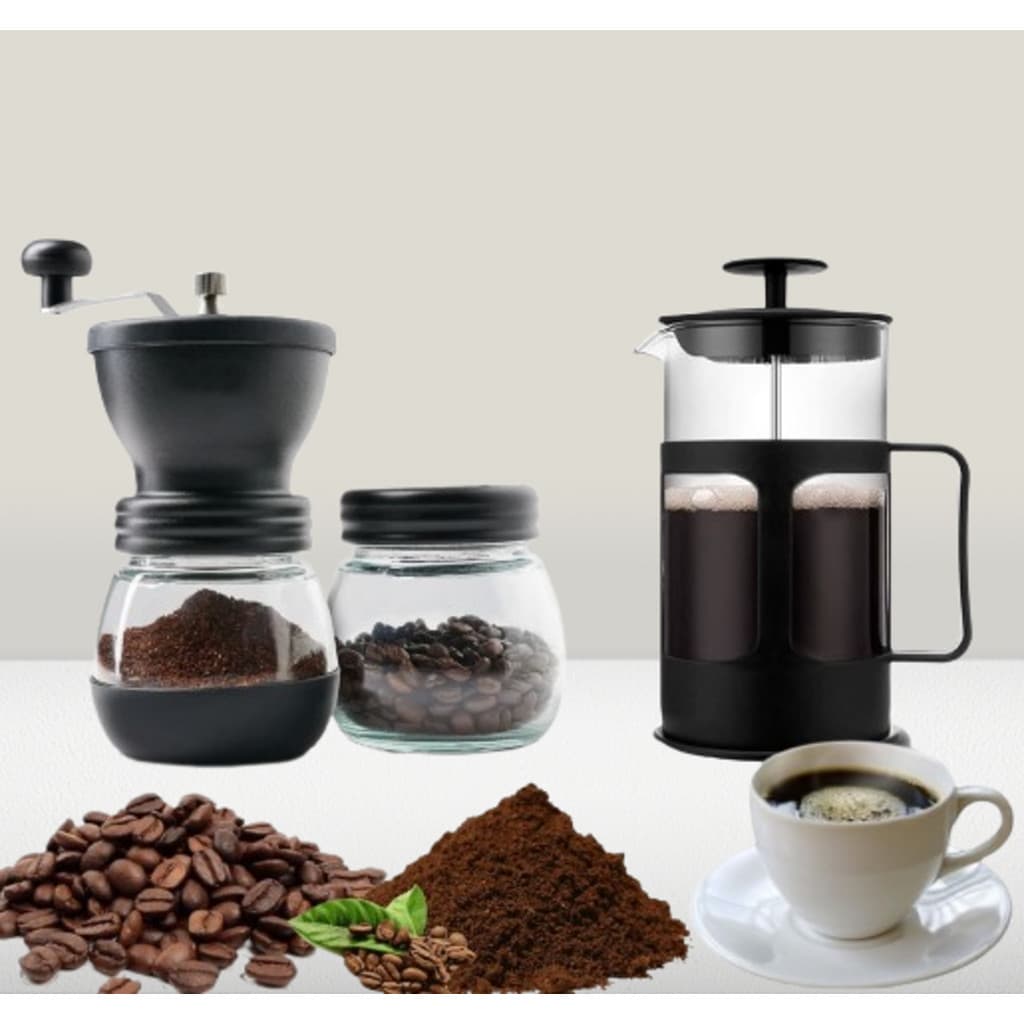 Kit Moedor De Café Manual + Prensa Francesa 650ml Unitermi