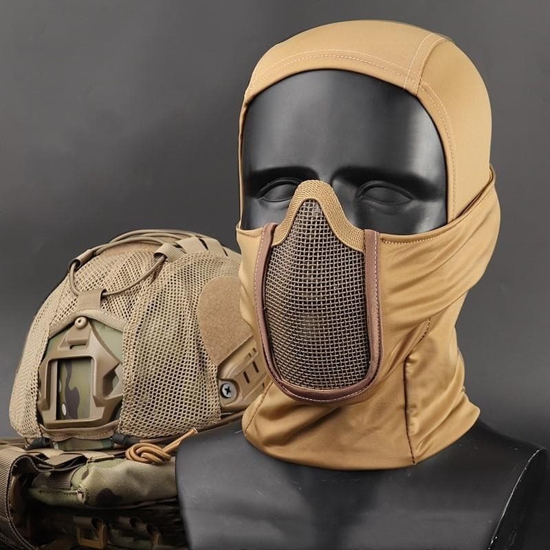 Máscara Facial Completa Tática Malha Balaclava Boné Motocicleta Exército Airsoft Paintball Chapelaria Caça CS Jogo Prote