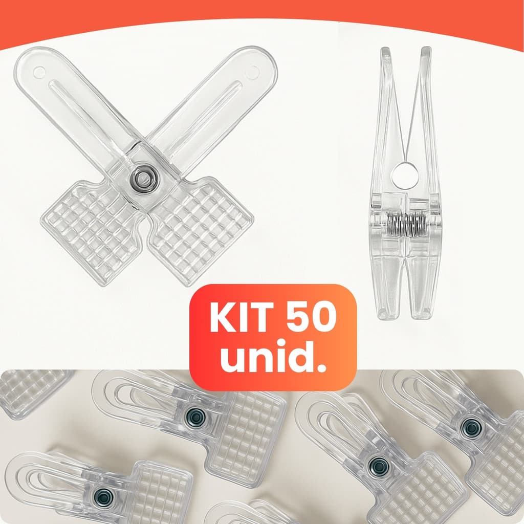 Kit 50 Presilhas Acrílico Prendedor para Cabide Saia Adulto