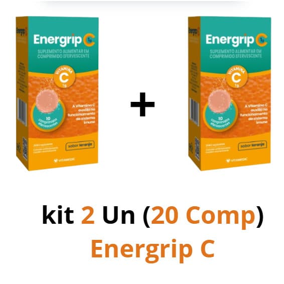 KIT ENERGRIP C/ 1G VITAMINA C/ 20 COMPRIMIDOS EFERVESCENTES VITAMEDIC