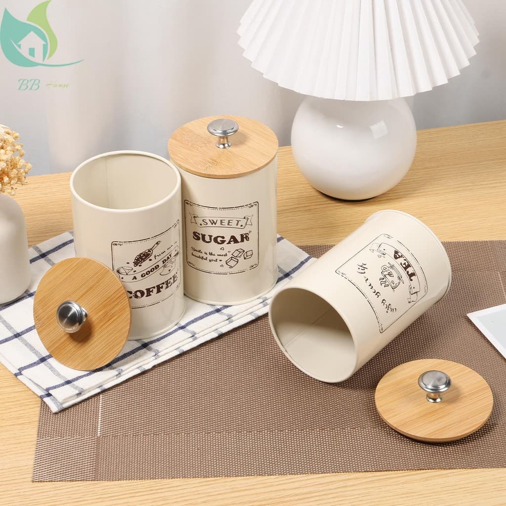 Kit De Recipientes De Cozinha Vintage De Metal , Conjuntos De Vasilhas Herméticas Muito Versáteis Para Cozinhas SHOPQJC0