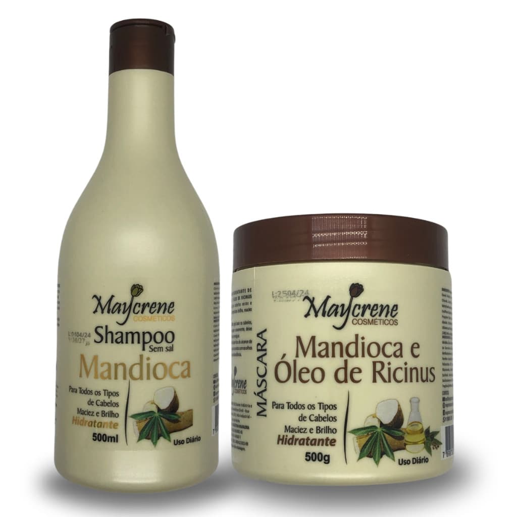 Kit Mandioca Nutri e Repara Fios Danificados e Secos - Shampoo - Máscara