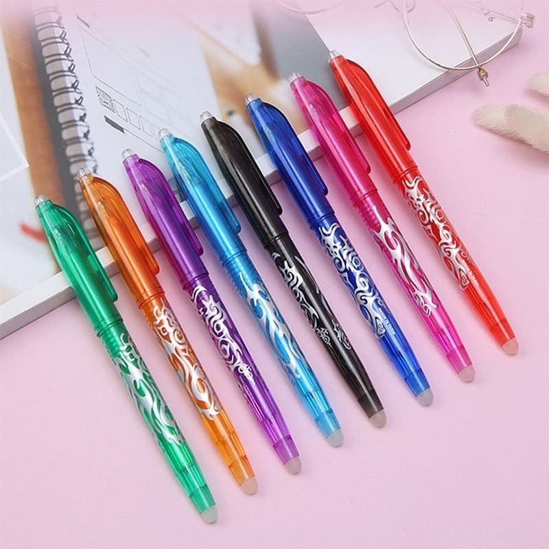 8 Peças/Conjunto Caneta Gel Apagável Em Formato De Laço-Íris De Desenho