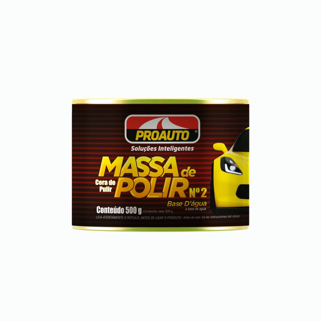 Massa de Polir N.2 Cera Base D'água Carros Proauto 500ml