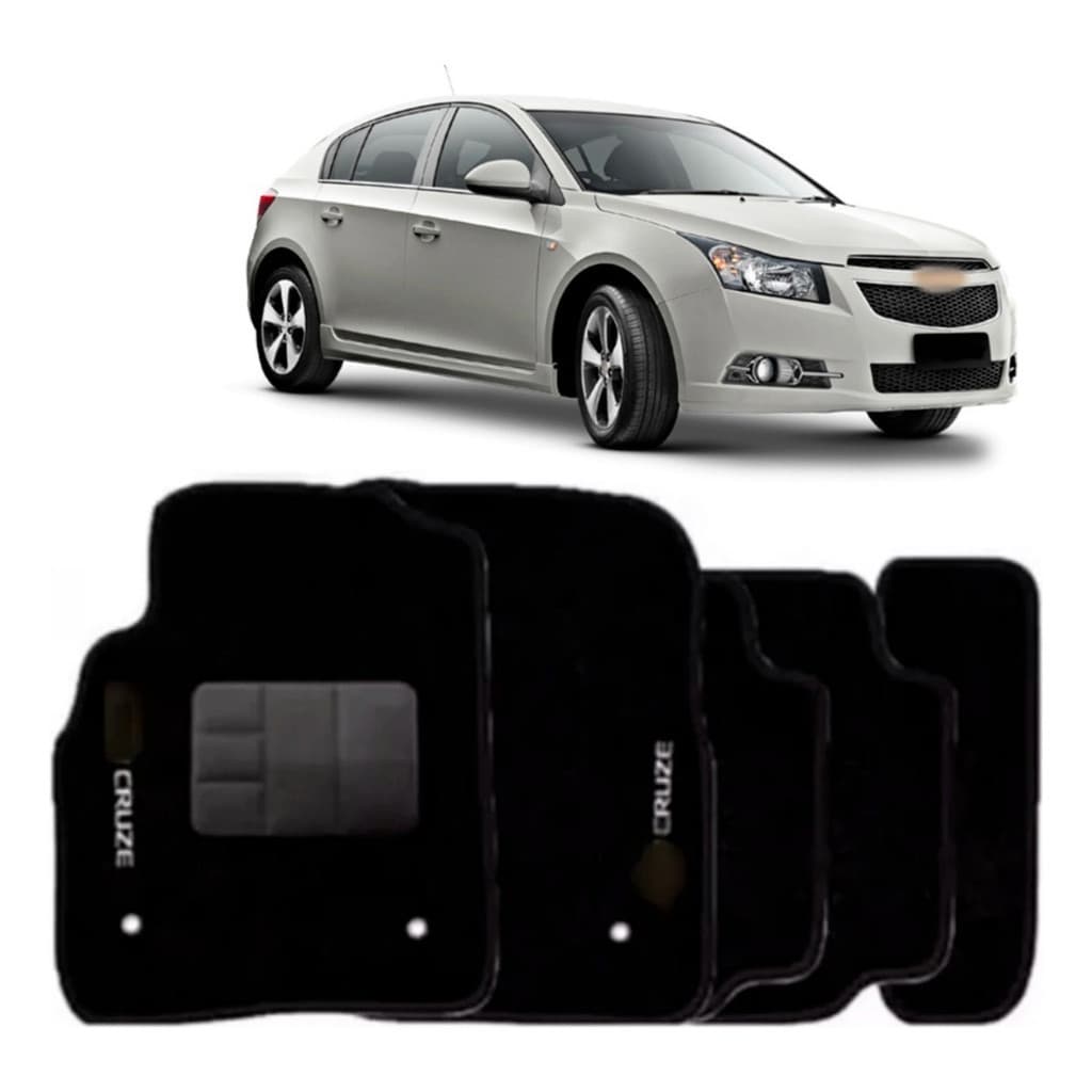 Kit de tapetes 5 peças específico Cruze 2011 12 13 14 15 2016 Carpete Preto