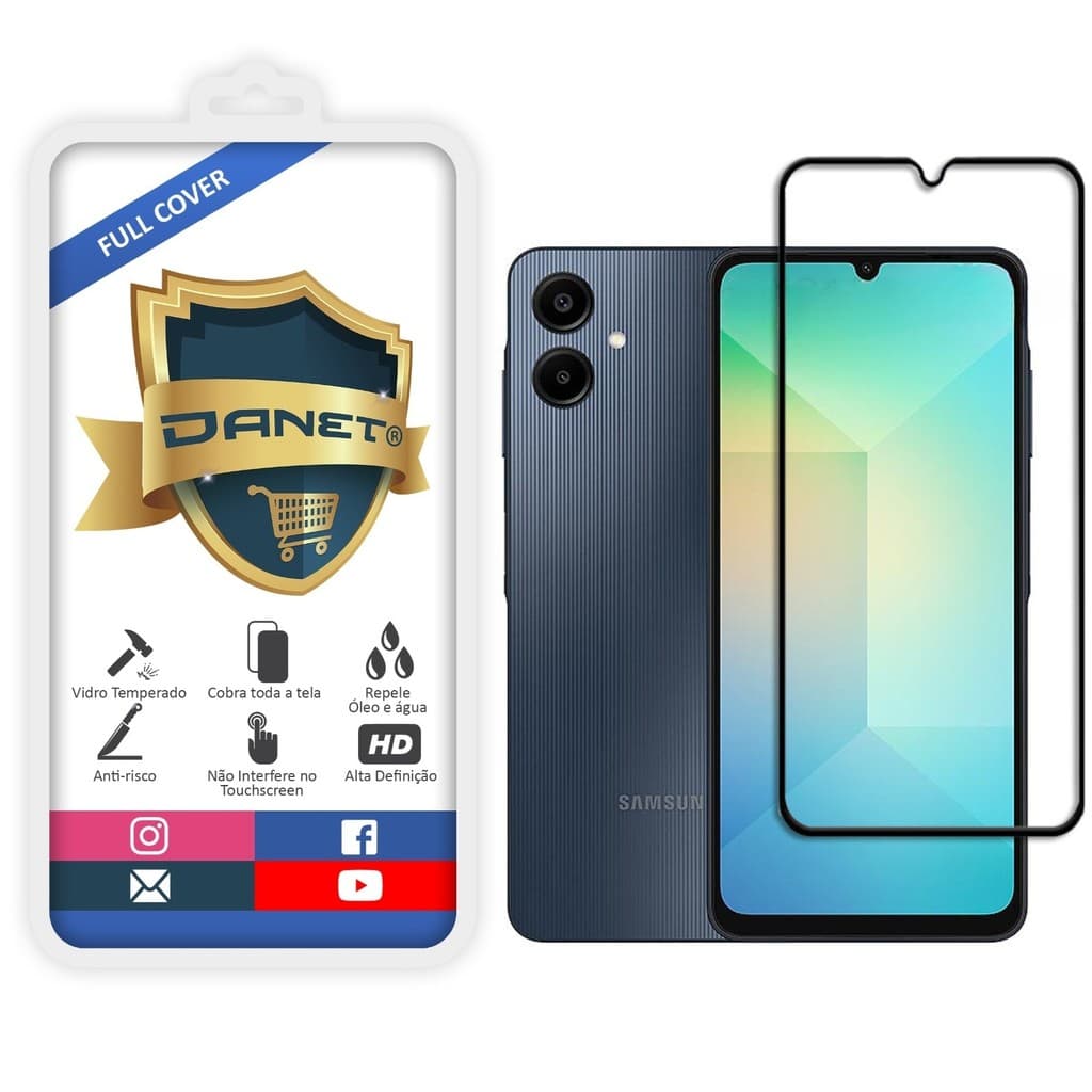 Película De Vidro Temperado 3d Para Galaxy A06 Full Cover