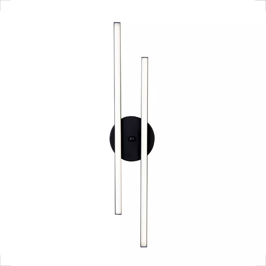 Arandela Linear De Parede Led Luz Direta Alumínio Moderna Preto