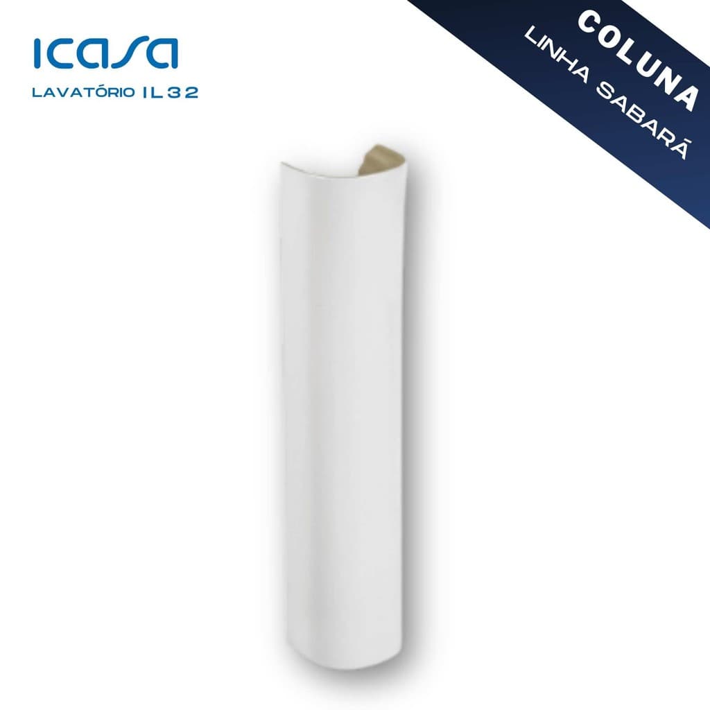 Coluna Para Lavatório Icasa Sabará Cerâmica Premium Branca IC3