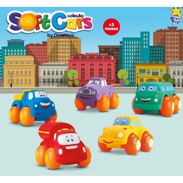 Brinquedo Carrinhos Soft Cars Mordedor Para Bebê Vinil Atóxico