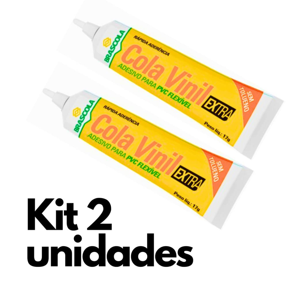 Kit 2 Cola Vinil BRASCOLA 75g | Para PVC Flexível, Lonas e Infláveis