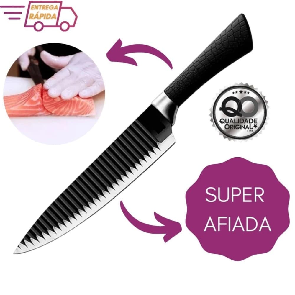 FACA SHARK 7" SUPER AFIADA - Chef Profissional Faca Peixeira Peixe Carne Legumes Cozinha - PANAMI