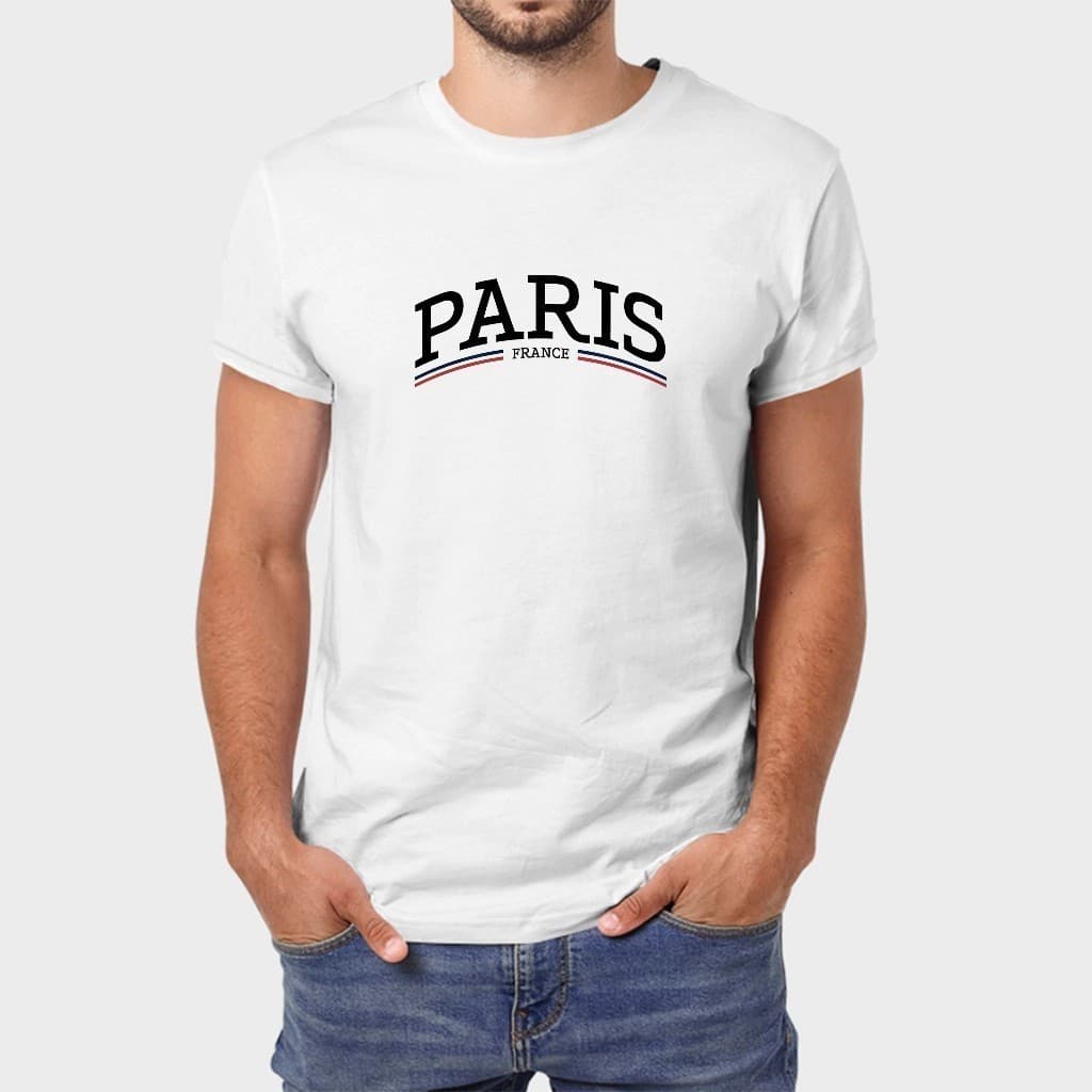 Camiseta Casual Paris France Camisa 100 algodão