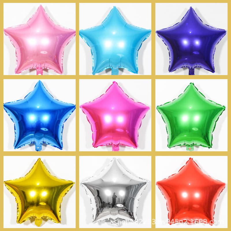 (popular) 18 Polegada Forma De Estrela Balão De Alumínio Hélio Festa De Natal De Casamento Aniversário Decoração