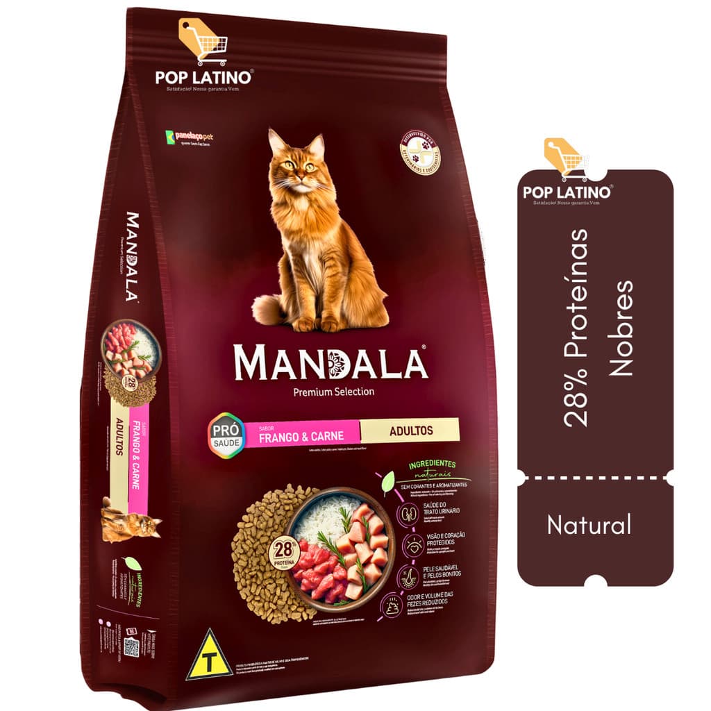 Ração Mandala Gatos Adultos Blend Natural Carne e Frango 1kg Á Granel  - Pet, Gato, Pet shop