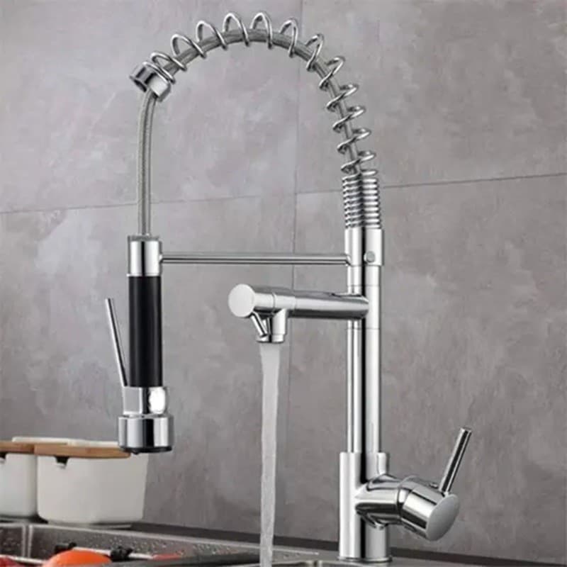Torneira Gourmet Misturador de Bancada Com Spray Flexível P/ Cozinha Cromado