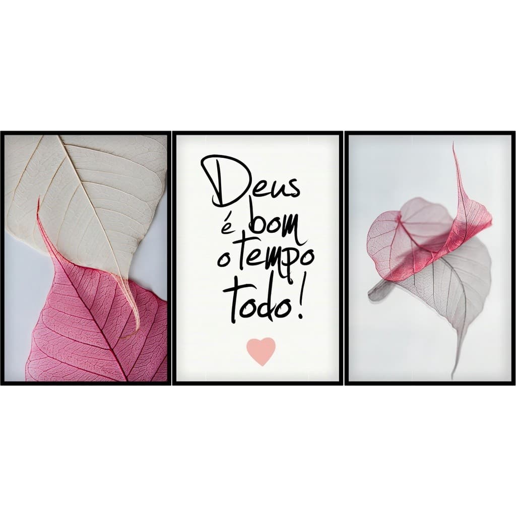 Quadro Decorativo Deus é Bom o Tempo Todo 120x60 Sem moldura