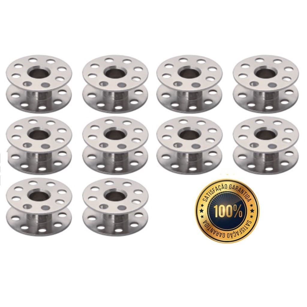 10 Bobinas Carretilha Metal Reta INDUSTRIAL Costura Têxtil