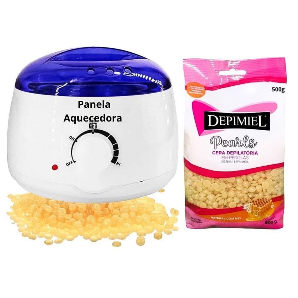 Panela Elétrica Aquecedora Cera Quente + Cera Depimiel 500g