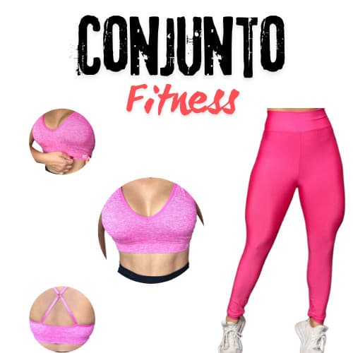 Conjunto Top Fitness Costa Nua + Calça Legging Modelo Da Gringa Blogueirinha Alças Finas
