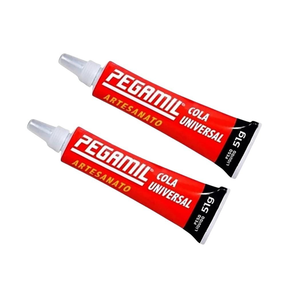 Cola Universal Pegamil 51g para couro madeira plástico tecido artesanato 2UN