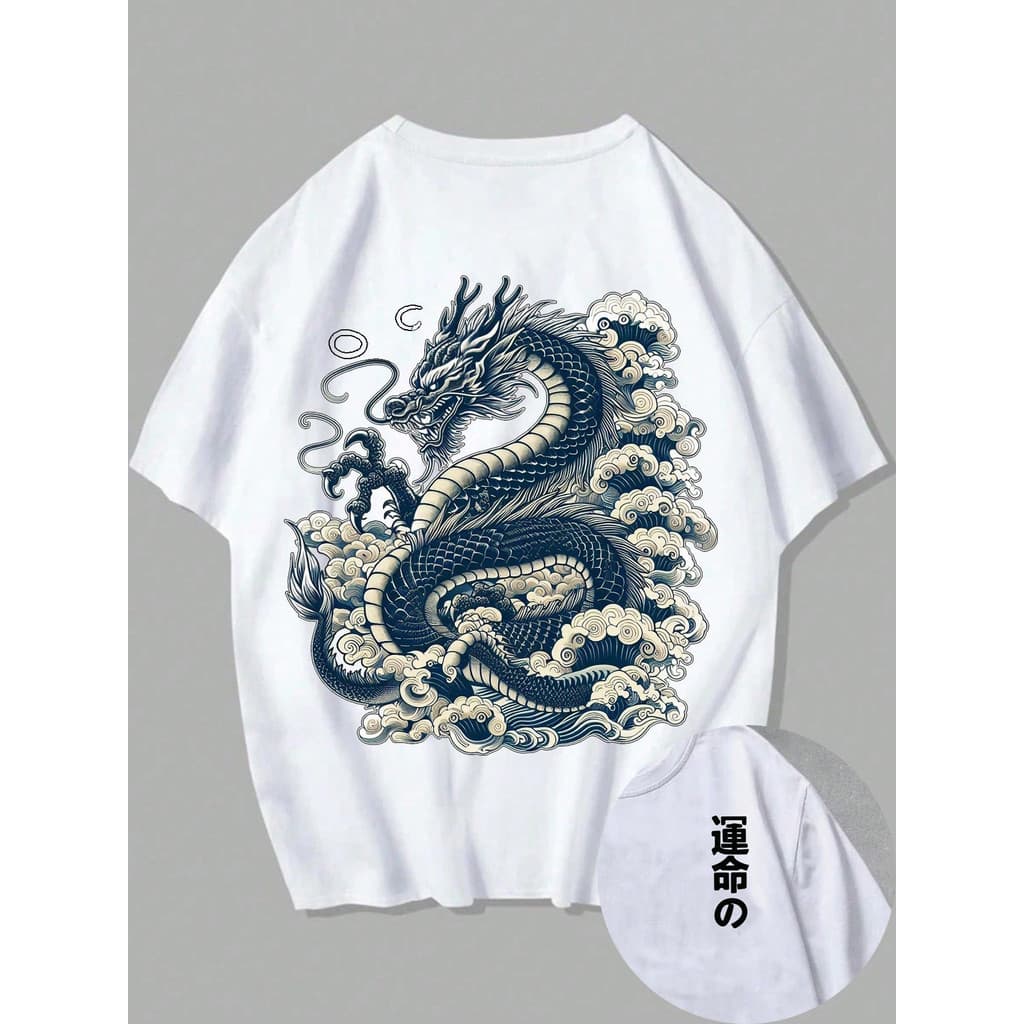 Camiseta Masculina Camisa Unissex Camiseta Algodão Dragão Primavera Draken Unissex Streetwear Feminino Masculino Blusa E