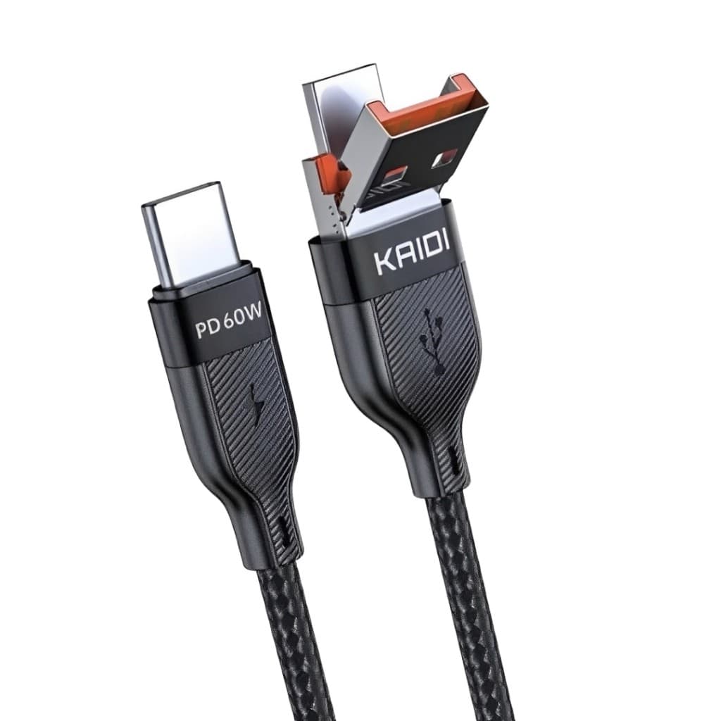 Cabo de Carregador Turbo 60W Duplo USB-c / USB 2 Em 1 Tipo C Para Tipo C/ Tipo C para LightninUSB Original KAIDI kD2505