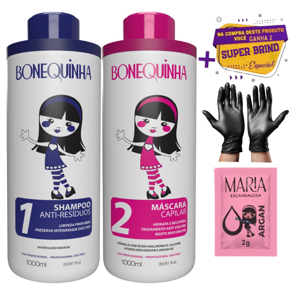 Kit Bonequinha Escandalosa  Progressiva Tradicional 2x1l Original .