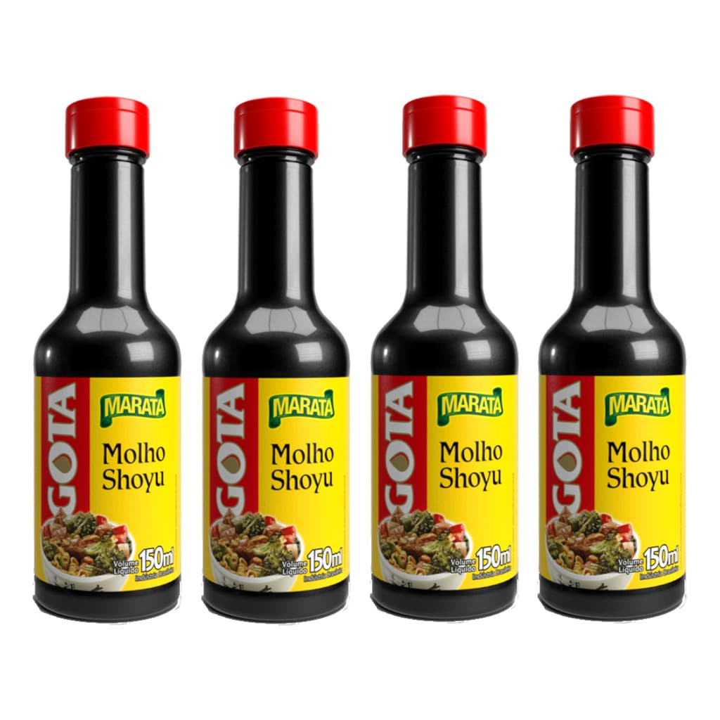 Kit 4 Molho Shoyu Gota Maratá S/ Glúten Tradicional 150ml