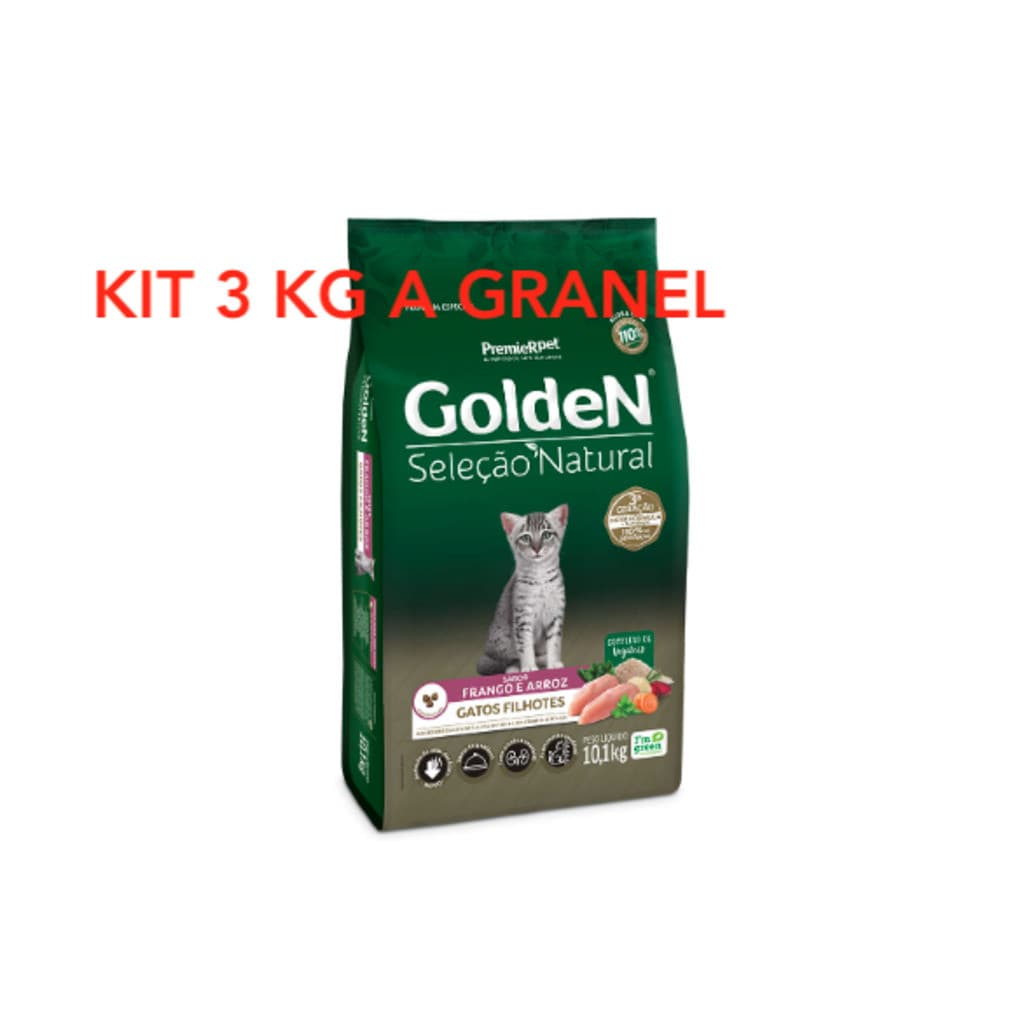 Kit 3 Kg Ração A Granel Golden Seleção Natural para Gatos Filhotes